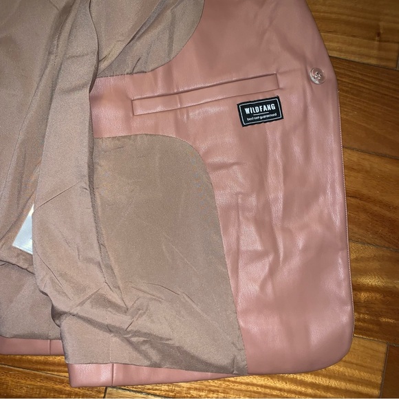 NWT Wildfang Soft Empower Vegan Leather Tux Blazer - Picture 12 of 14